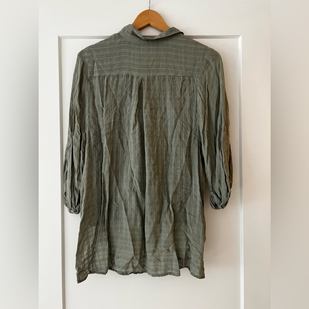 Urban Outfitters Blouse in Green Linen Size M - Picture 2 of 3
